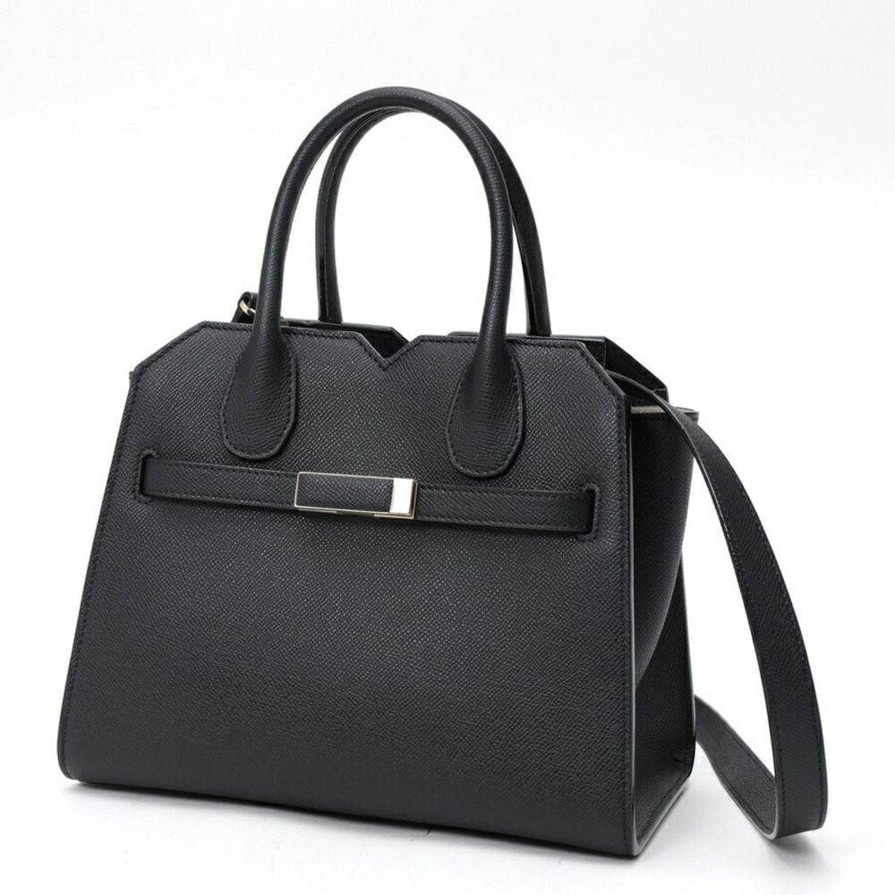 Valextra 2-Handle Milano Bag Mini Shoulder Bag, Soft Calfskin, Black - Picture 1 of 9